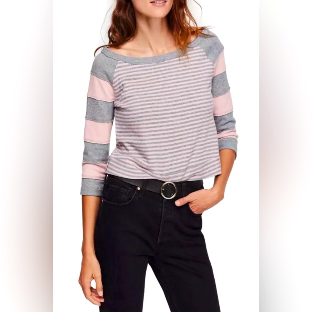 We The Free Free People First Mate Striped Crop Top NWT